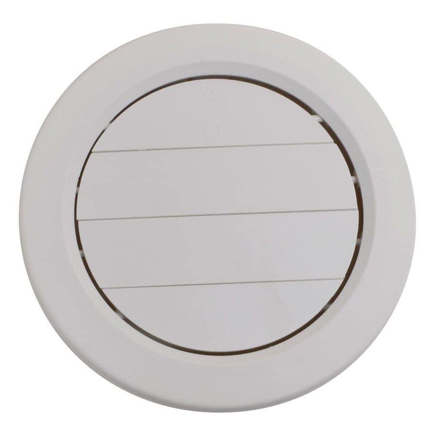 Dampered VALTERRA A10-3359VP Heating and A/C Register with 360° Rotation - 5-1/2" ID x 6-7/8" OD, Medium White