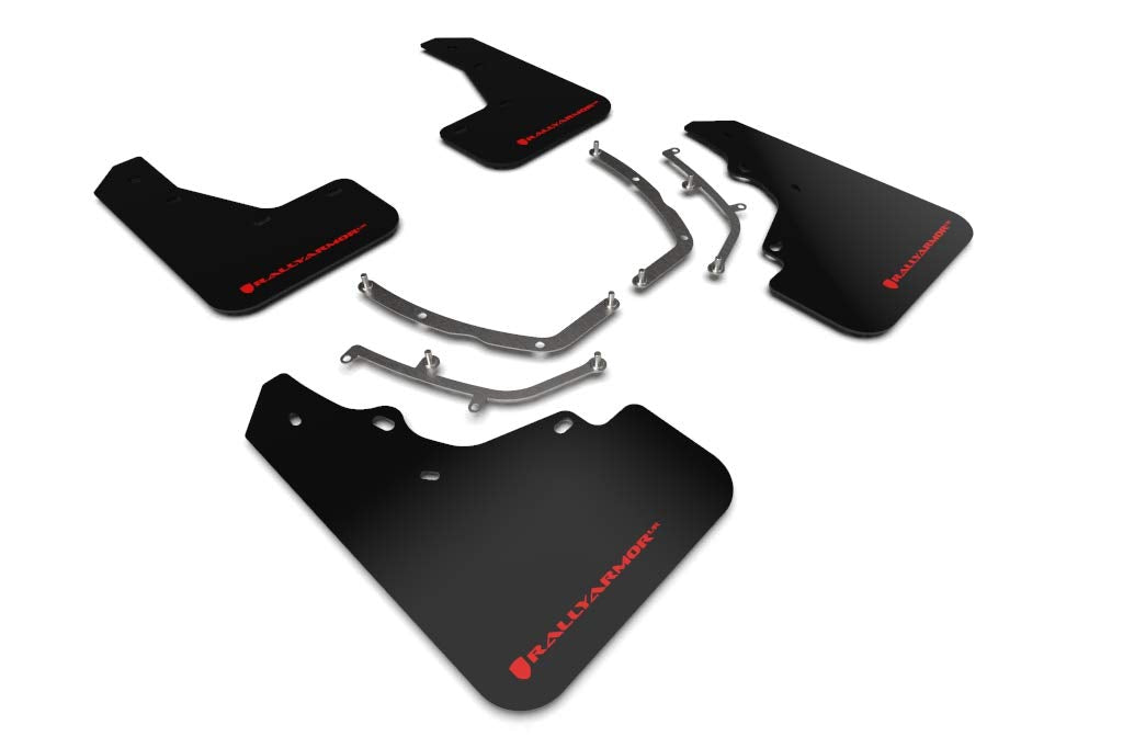 Rally Armor UR Black Mud Flap with Red Logo FITS 2019+ Mazda3 GT Sport Hatch MF61-UR-BLK/RD
