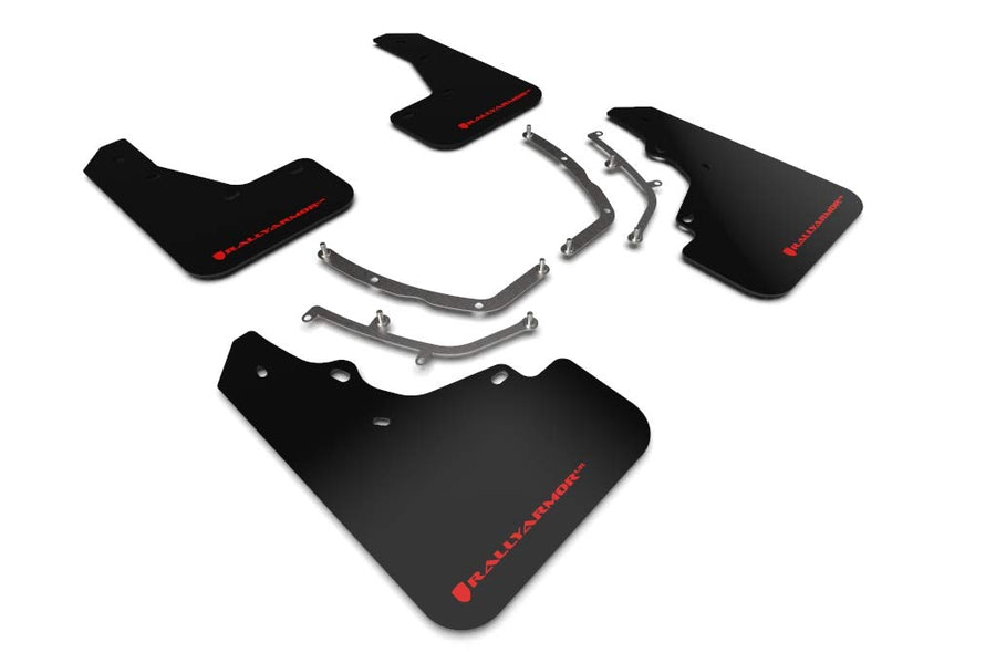 Rally Armor UR Black Mud Flap with Red Logo FITS 2019+ Mazda3 GT Sport Hatch MF61-UR-BLK/RD