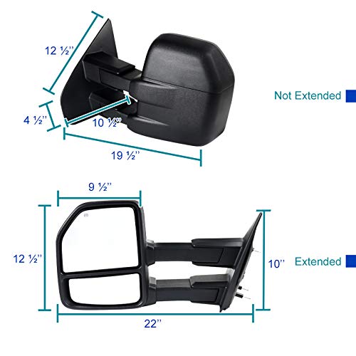 RMX-F15004F3-M-FS Spec-D Tuning Towing Mirrors Black Texture- Manual FORD F150 04-14