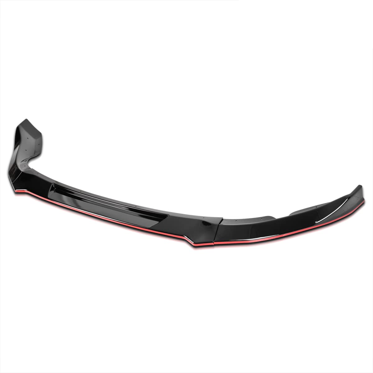 Glossy Black Spec-D Tuning Red Trim Front Bumper Lip Spoiler Kit 3PC Set Compatible with Nissan 370Z 2009-2012