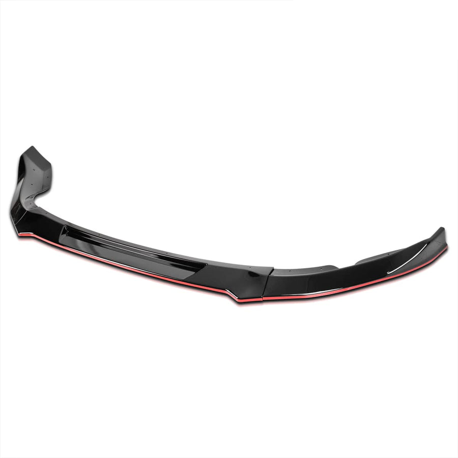 Glossy Black Spec-D Tuning Red Trim Front Bumper Lip Spoiler Kit 3PC Set Compatible with Nissan 370Z 2009-2012