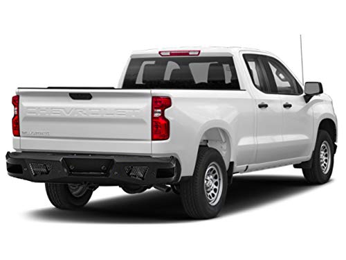 Heavy Duty Black Horse Armour Rear Bumper Matte Black Compatible with 19-24 Silverado 1500|2022 Silverado 1500 LTD|19-24 Sierra 1500|20-24 Silverado 3500 HD|20-24 Silverado 2500 HD-ARB-SI25-20