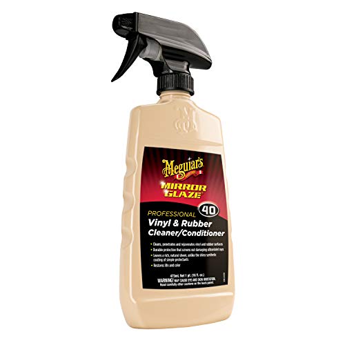 Meguiar's Vinyl and Rubber Cleaner Conditioner Professional M4016 - Pro-Grade Vinyl Cleaner & Rubber Cleaner for Interior and Exterior, Screens out UV Rays while Leaving Behind a Natural Sheen, 16 Oz