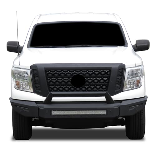 Armour II Heavy Duty Black Horse Modular Front Bumper Matte Black Compatible with 2016-2024 Nissan Titan XD-AFB-NIXD