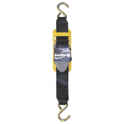 Kwik-Lok BoatBuckle Pro Series Transom Tie-Down (2-Inch x 4-Feet, Black), Pack of 2