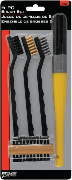 10 Piece Performance Tool Detail Cleaning Brush Set for Crafts, Dirt, Oil and Paint Removal with Nylon, Brass and Steel Bristles