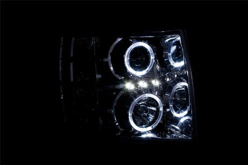 Chrome Projector Headlight Anzo USA 111199 with Clear Lens for Chevy Silverado