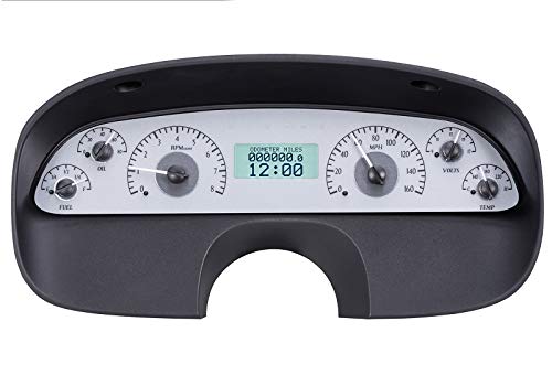 Dakota Digital VHX-94C-CAP-S-W Gauge Instrument System Compatible with 1994-96 Chevy Caprice/Impala SS Silver Alloy White Backlighting