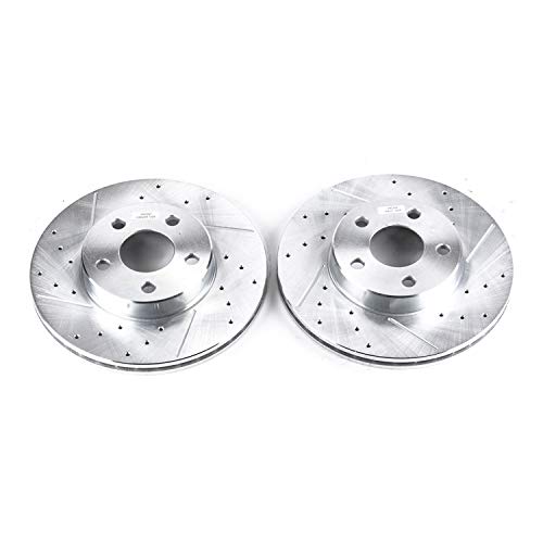Power Stop AR8234XPR Evolution Front Drilled & Slotted Rotor Pair For Skylark, Beretta, Cavalier, Corsica, Oldsmobile Achieva, Oldsmobile Cutlass Calais, Grand Am, Sunbird, Sunfire [Model Specific]