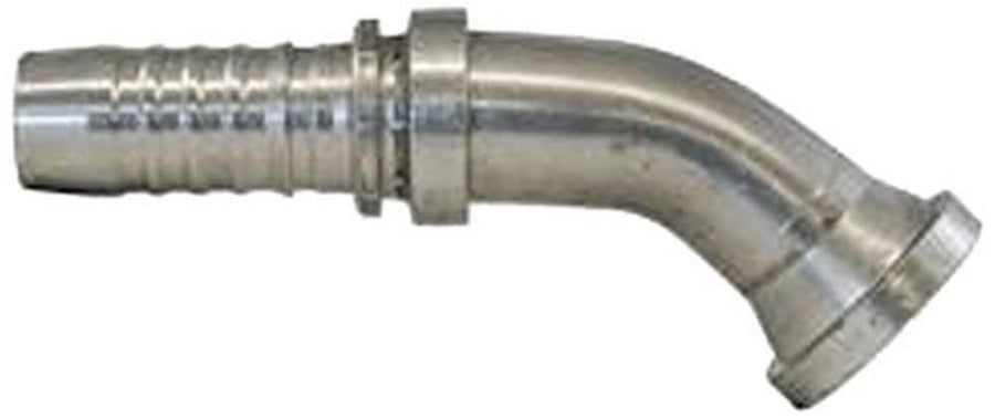 GlobalSpiral Couplings Gates 12GS-16FL45S, Code 61 O-Ring Flange, Zinc Plated Carbon Steel, 4.96", 45° Bent Tube, 3/4" ID
