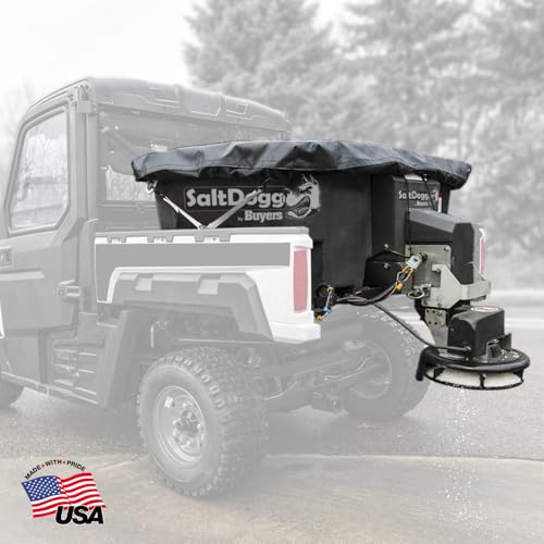 SaltDogg 0.40 Cu Yd SHPE0400 Electric Poly Hopper Spreader with Auger for UTVs, 1/2 Ton & 6-1/2 ft+ Bed Trucks — Patented Double‑Wall Hopper, 14" Spinner, in‑Cab Variable Speed Control, Made in USA