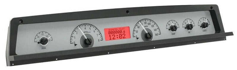 Dakota Digital VHX-71C-CAP-S-R 71-76 Chevy Impala/Caprice Analog Dash System Kit Silver Alloy Red