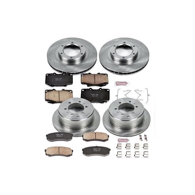 Power Stop Autospecialty KOE1155 Front and Rear Replacement Brake Kit-OE Brake Rotors & Ceramic Brake Pads For Lexus LX450 1996-1997 | Toyota Land Cruiser 1993-1997 [Vehicle Specific]