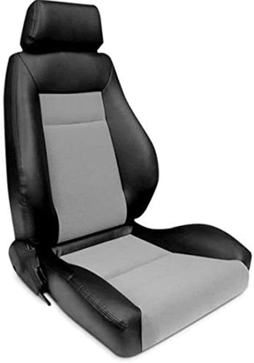 Black Vinyl ProCar by Scat 80-1100-73R Sides, Gray Velour Insert Racing Elite Recliner Right Seat