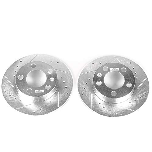 Power Stop Rear EBR618XPR Drilled & Slotted Rotor Pair For Audi TT, VW Beetle, VW Golf, VW Golf City, VW Jetta, VW Jetta City [Model Specific]
