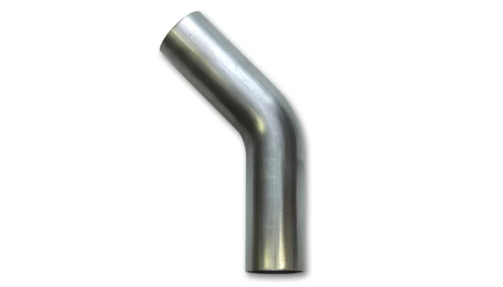 13091 Vibrant Power Tubing, Mandrel Bend, 45 degree, 304 Stainless Steel, Natural, 16 gauge, 1.375 in. Outside Diameter, 2.375 in. Centerline Radius, 5.00 in. x 5.00 in. Leg Length, each
