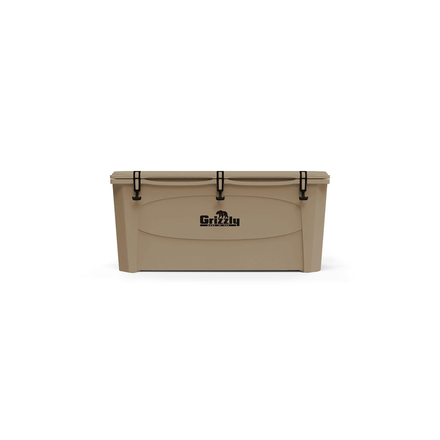 165 Cooler Grizzly | 165 qt Ice Chest Durable Rotomolded Insulated | Made in USA | Warranty for Life | for Beach Boat Camping Fishing Hunting | G165 | Tan
