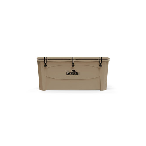 165 Cooler Grizzly | 165 qt Ice Chest Durable Rotomolded Insulated | Made in USA | Warranty for Life | for Beach Boat Camping Fishing Hunting | G165 | Tan