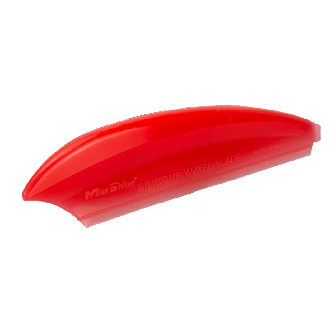 Maxshine Silicone Universal Water Blade for Car Drying – Red – Soft Flexible Squeegee for Quick Water Removal – Safe for Paint, Glass & Windows – Auto Detailing Tool - Red