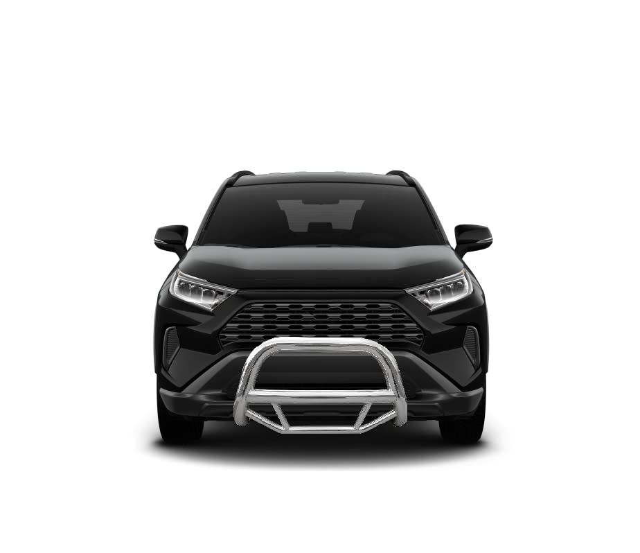 Max Bull Bar Black Horse No Skid Plate Stainless Steel Compatible with 2019-2024 Toyota RAV4|2021-2024 Toyota Venza-MBS-TOB4802