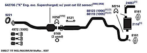 Exhaust Muffler AP Exhaust Products 6597