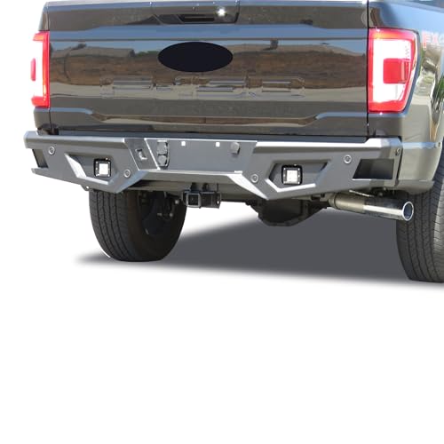 Heavy Duty Black Horse Armour Rear Bumper Matte Black Compatible with 2021-2025 Ford F-150|2022-2025 Ford F-150 Lightning-ARB-F121