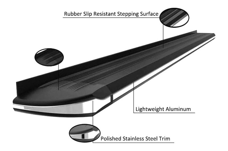 Exceed Black Horse Running Boards Compatible with 2020-2024 Ford Explorer|2020-2022 Lincoln Aviator-EX-F576