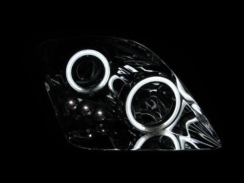 Chrome Clear AnzoUSA Projector Halo Headlight with Amber Reflector for Honda Prelude - (Sold in Pairs)