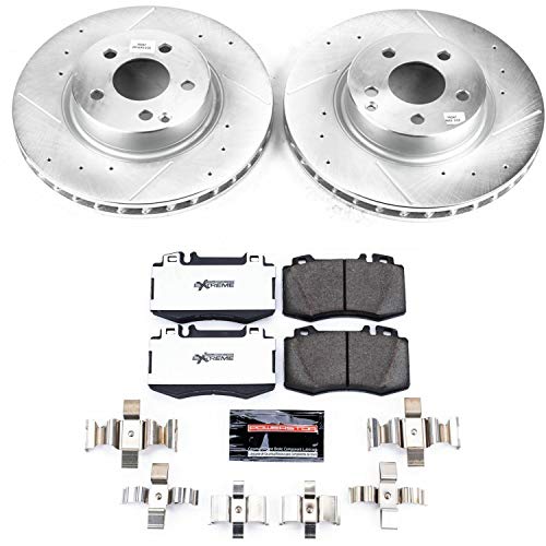 Power Stop K5238-26 Z26 Carbon Fiber Brake Pads with Drilled & Slotted Brake Rotors Kit Front