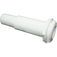 T-H Marine Thru-Hull Straight Boat Fitting | 1.5" inch Straight Fitting Provides a Durable Hose Connection - Extended Length, White