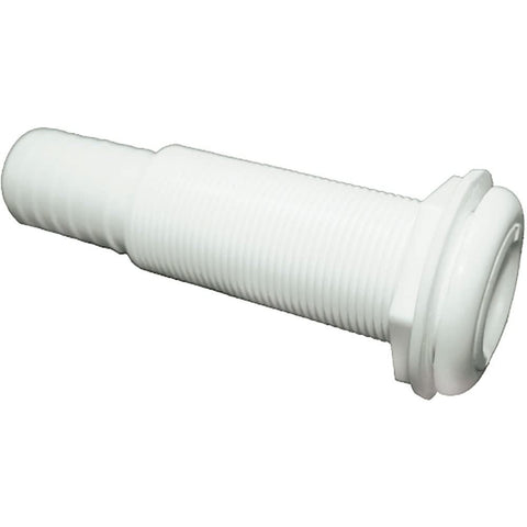 T-H Marine Thru-Hull Straight Boat Fitting | 1.5" inch Straight Fitting Provides a Durable Hose Connection - Extended Length, White