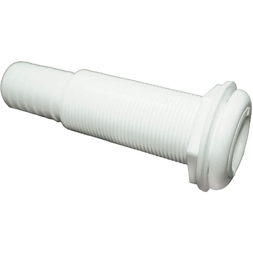 T-H Marine Thru-Hull Straight Boat Fitting | 1.5" inch Straight Fitting Provides a Durable Hose Connection - Extended Length, White