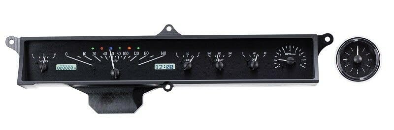 VHX-63C-CAD-K-W Dakota Digital Compatible with 1963-64 Cadillac Car VHX Gauge Instrument System Black Alloy White Backlighting
