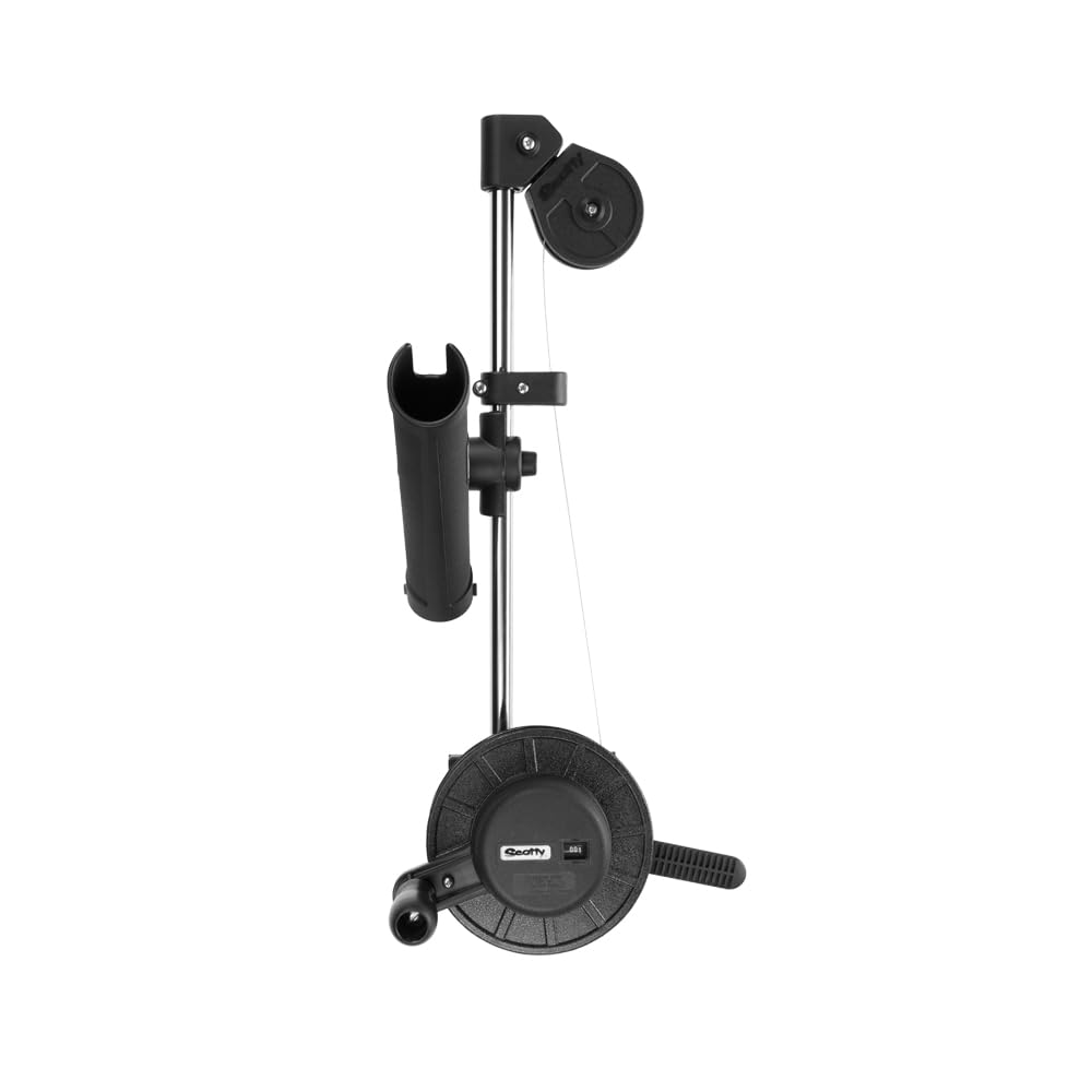 Depthmaster Scotty #1050MP Manual Downrigger, Display Packed w/ Rod Holder & Clamp Mount,Black