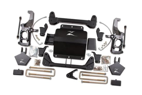 Zone Offroad 2011-2019 Chevy Silverado, GMC Sierra 2500/3500 HD ZONC12F | 5 inch Full Suspension Torsion Bar Drop Lift Kit (F & R) | Non-Factory Overload Springs | FOX 2.0 Adventure Series Shocks
