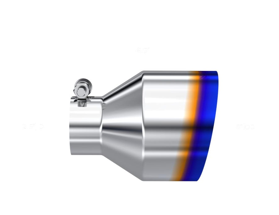 MBRP T304 Stainless Steel Univ. Burnt End Tip 2.5in ID / 5in OD / 6.5in Length Angle Cut Single Wall