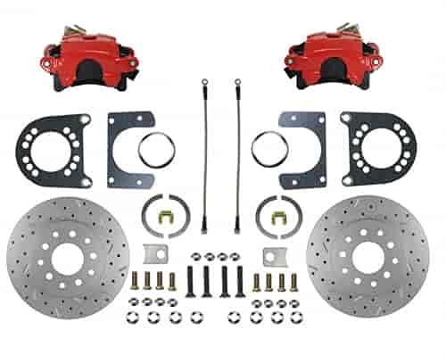 Maxgrip Xds Rear Disc Brake Conversion Kit - Red Powder Coated Calipers - Ford 9In Large Bearing Torino