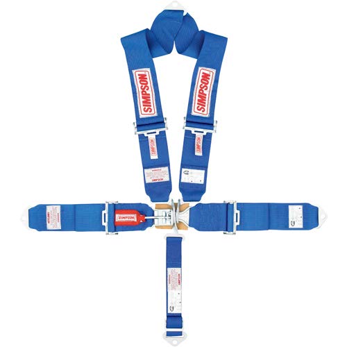 29063P Simpson Racing Standard Latch & Link Harness (Individual) - 5 Point - SFI 16.1-55" Length - Pull Down - Bolt in - Platinum - Each