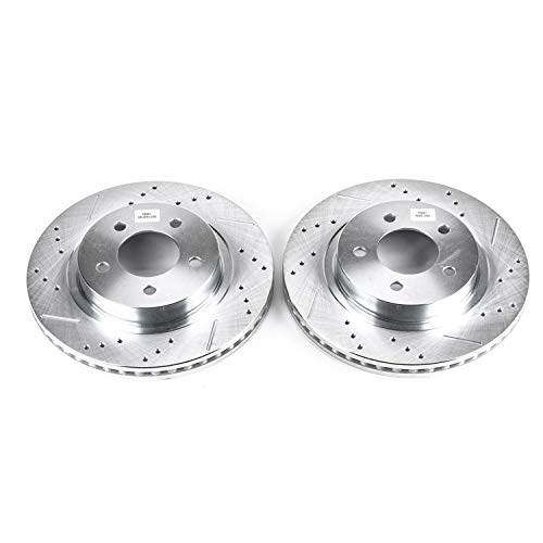 Front Power Stop AR8345XPR Drilled & Slotted Evolution Rotor Pair