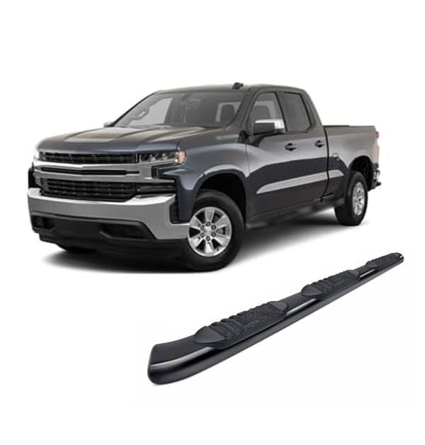 Extreme Black Horse Wheel-to-Wheel Side Steps Satin Black Compatible with 2019-2024 Silverado/Sierra 1500|2022-2023 Chevrolet Silverado 1500 LTD|2022-2022 GMC Sierra 1500 Limited-GMBK-NL-19