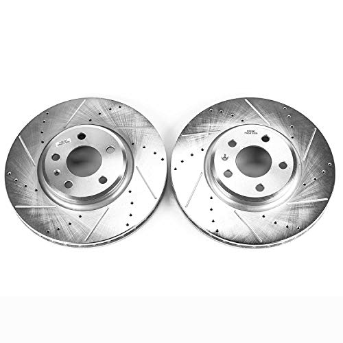 Front Power Stop EBR838XPR Drilled & Slotted Evolution Rotor Pair