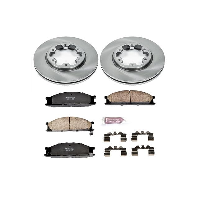 POWERSTOP Autospecialty KOE4837 Front Replacement Brake Kit-OE Brake Rotors & Ceramic Brake Pads For Nissan 720, Nissan D21, Nissan Frontier, Nissan Pathfinder [Model Specific]