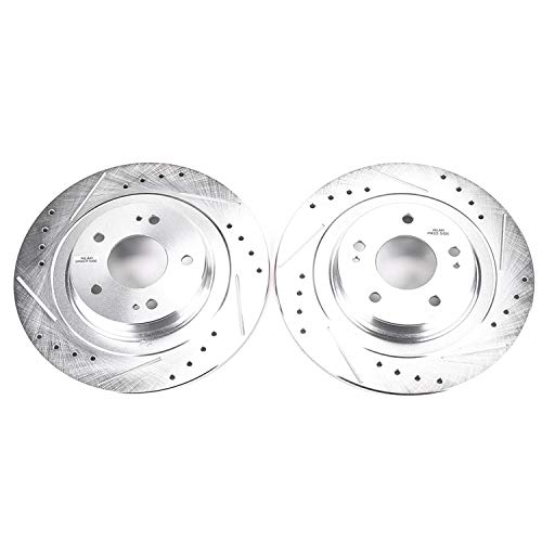 Power Stop JBR1700XPR Drilled, Slotted Rear Brake Rotor Pair For Eclipse Cross 2018-2020, Outlander 2014-2021, Outlander PHEV 2018-2020, Outlander Sport 2013-2020, RVR 2013-2018 [Model Specific]