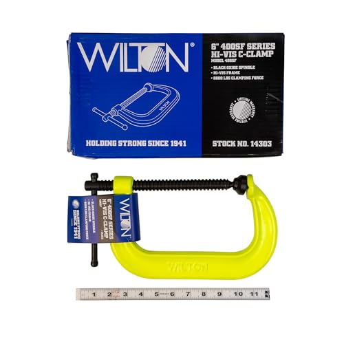 Hi-Vis Wilton C-Clamp, 6-1/16" Opening, 4-1/16" Throat, 6600 Lbs. Clamping Force (Model 406-SF)