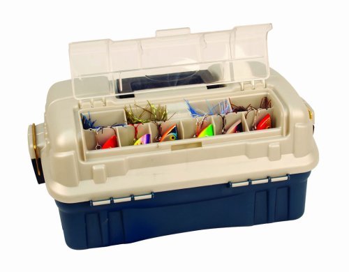 Two Tray Plano 7602flipsider Tackle Box (Blue/Silver) [parallel import goods]