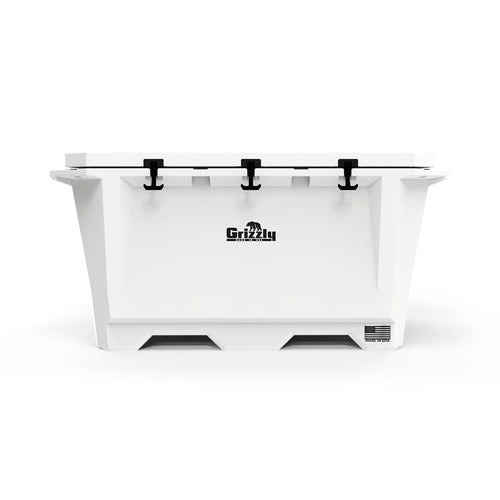450 Cooler Grizzly | 450 qt Ice Chest Durable Rotomolded Insulated | Made in USA | Warranty for Life | for Cold Plunge Ice Bath Camping Fishing Hunting | G450 | White