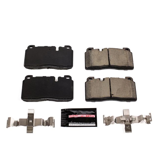 Power Stop Z23-1663 Z23 Evolution Sport Carbon Fiber Infused Ceramic Brake Pads with Hardware For Audi Q5 2013-2017 [Model Specific]