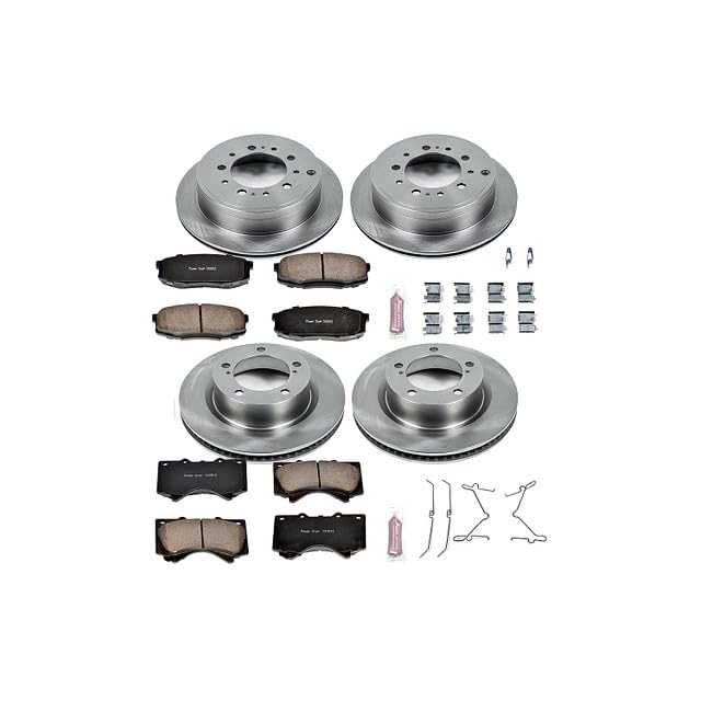 POWERSTOP KOE4117 Replacement Brake Kit-OE Brake Rotors & Ceramic Brake Pads For Lexus LX570, Toyota Land Cruiser, Lexus LX570, Toyota Land Cruiser [Model Specific]