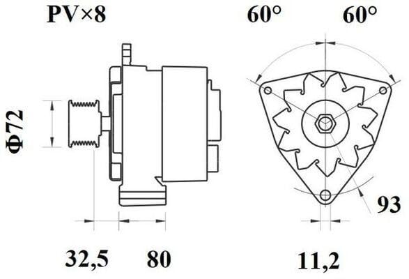 Eorig Mahle Grinding MG 586 Alternator